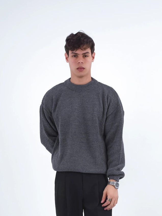 Dark Grey Knitted Sweater