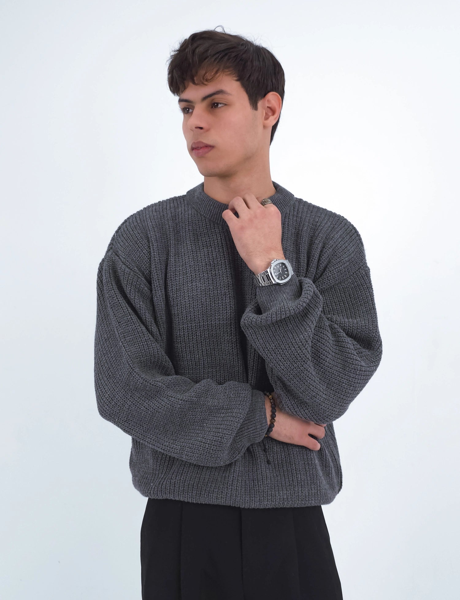 Dark Grey Knitted Sweater