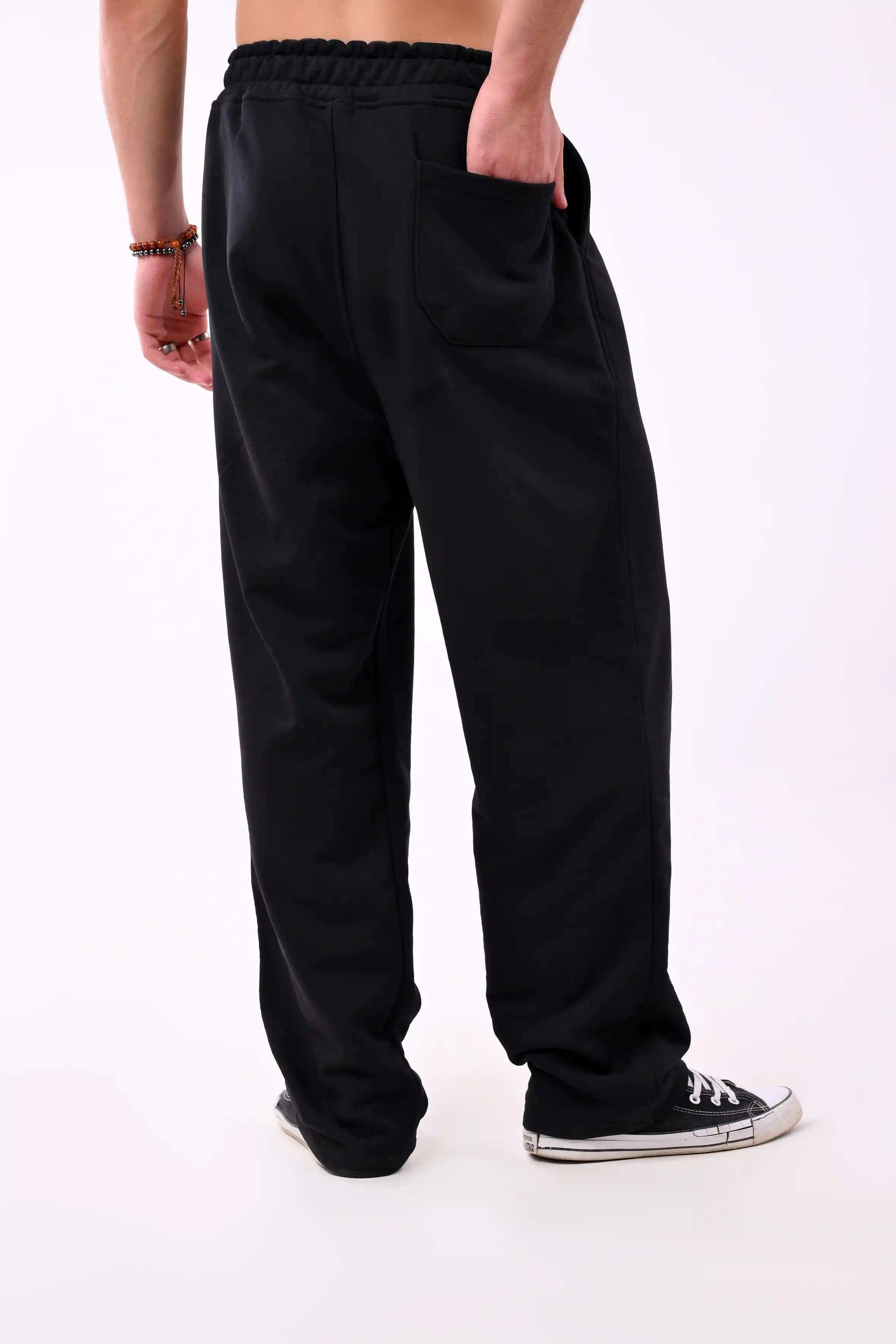 Milton Wideleg Trousers Black